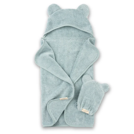 Bella Tunno Hooded Towel & Wash Mitt - Fog