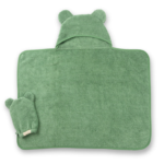 Bella Tunno Hooded Towel & Wash Mitt - Sea Foam - Image 3