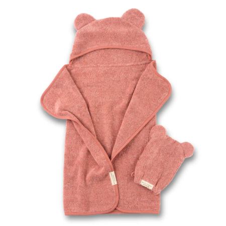 Bella Tunno Hooded Towel & Wash Mitt - Watermelon
