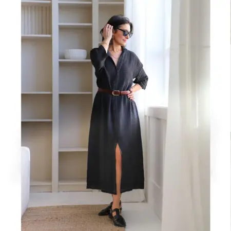 Pokoloko Crinkle Shirt Dress - Black