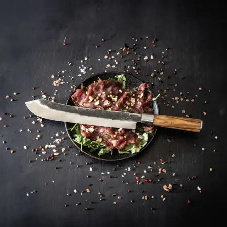 Anvil Butcher Knife with Leather Sheath