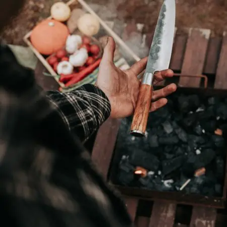 Anvil Chef's Knife with Leather Sheath