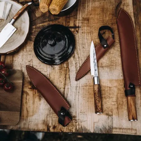 Anvil Utility Knife with Leather Sheath