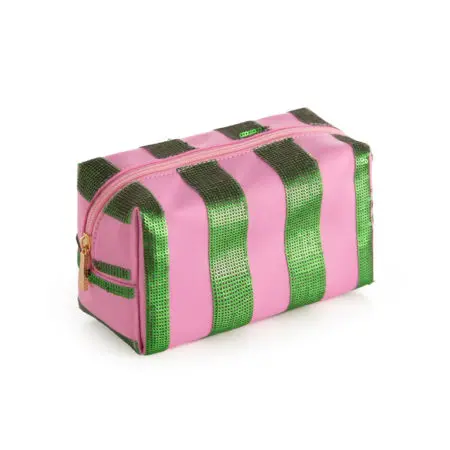Shiraleah Cara Pouch - Pink and Green Stripe