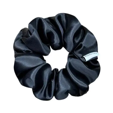 HoneyLux Silk Scrunchie - Black