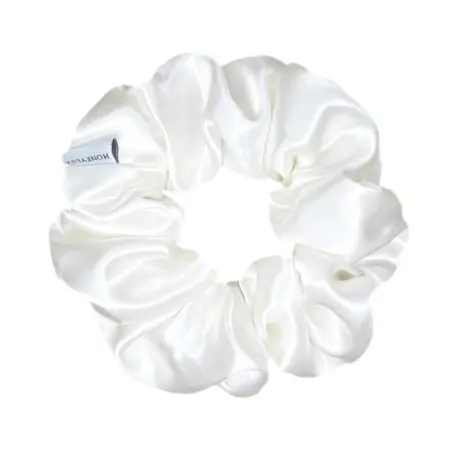HoneyLux SIlk Scrunchie - White