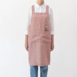 Linen Tales Crossback Apron - Red Natural Stripes