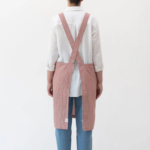Linen Tales Crossback Apron - Red Natural Stripes - Image 3