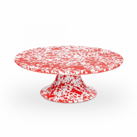 Crow Canyon Footed Cake Plate - Red Splatter