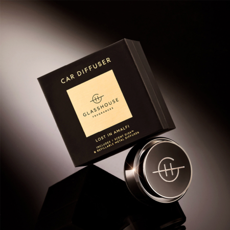 Glasshouse Fragrances Car Diffuser - Black with Lost in Amalfi