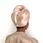 HoneyLux Silk Towel Wrap - Champagne - Image 4