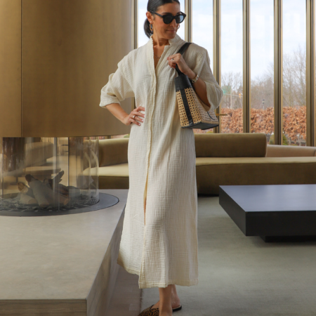 Pokoloko Crinkle Shirt Dress - Cream