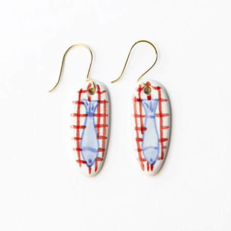 Ink&Alloy Ceramic Fish Earrings