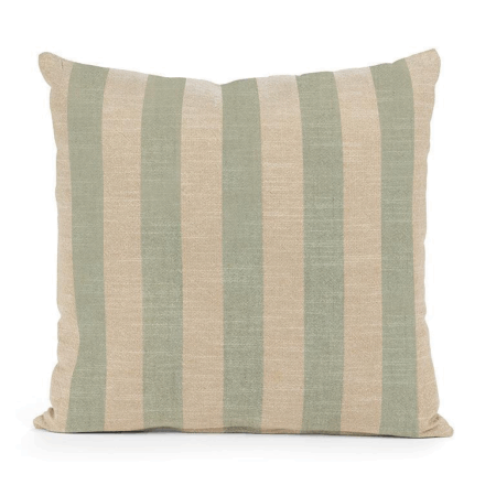 Abbott Wide Stripe Cushion - Natural & Green