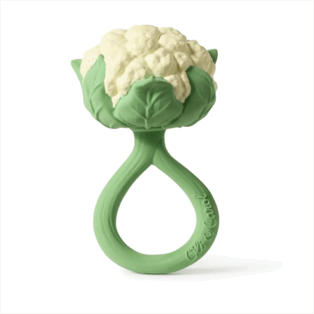 Oli&Carol 2 in 1 Teether and Rattle Toy - Cauliflower