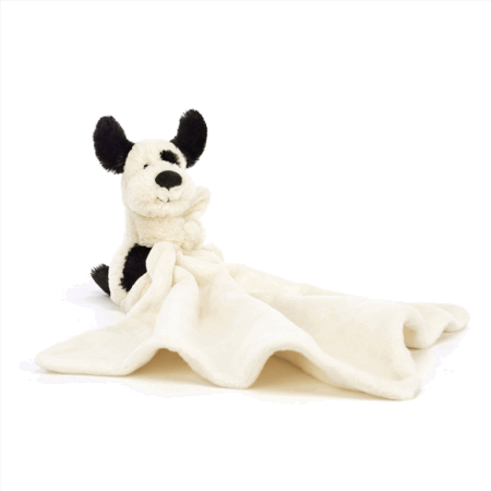 Jellycat Soother - Bashful Puppy Black & Cream