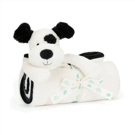 Jellycat Blankie - Bashful Puppy Black & Cream