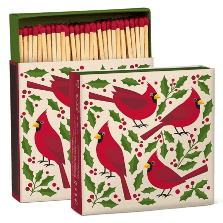 Abbott Wooden Matches - Cardinals & Holly
