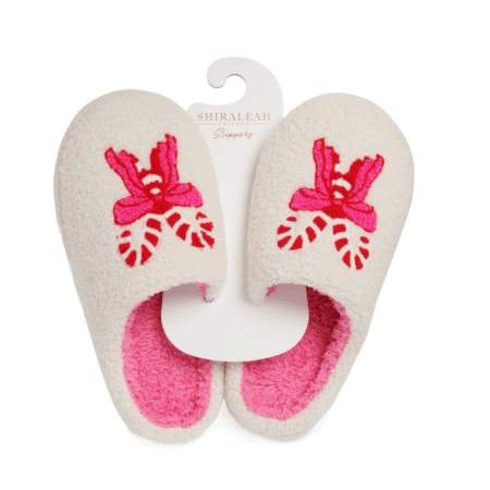 Shiraleah Slippers Candycane Ivory - Large/Extra Large