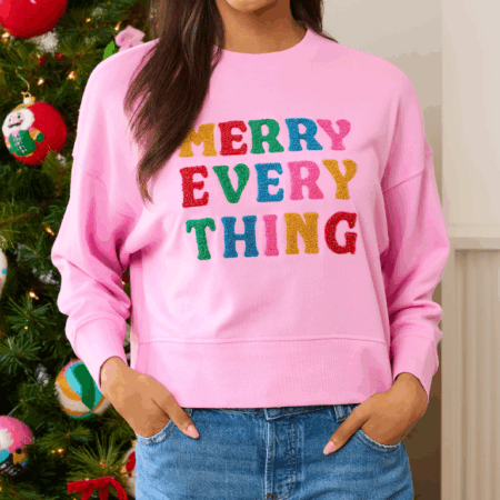 Shiraleah Sweatshirt Merry Everything Pink - Large