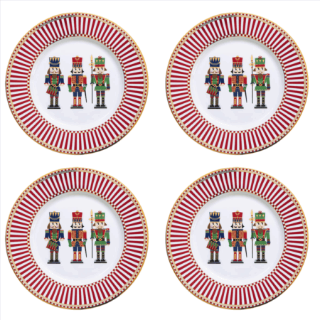 Studio 1811 Dessert Plates Set of 4 - Nutcrackers