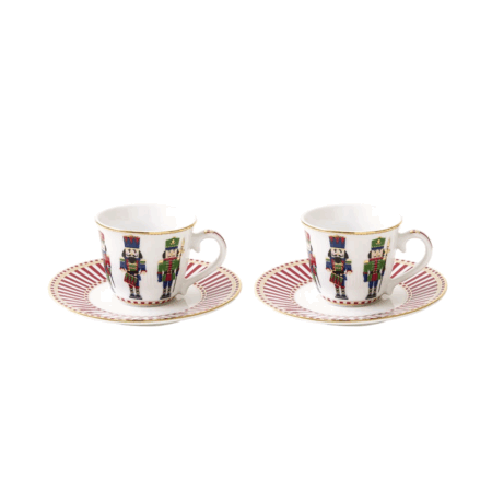 Studio 1811 Espresso Cups and Saucers Set of 2 - Nutcrackers
