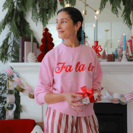 Shiraleah Sweater Fa La La Bubblegum Pink - Small