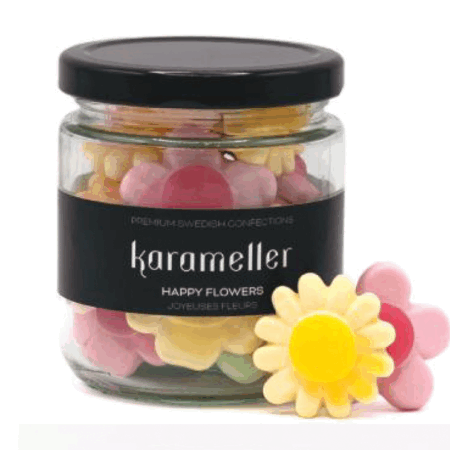 Karameller Swedish Candy Jar 200g - Happy Flowers