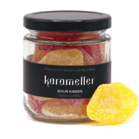 Karameller Swedish Candy Jar 200g - Sour Kisses