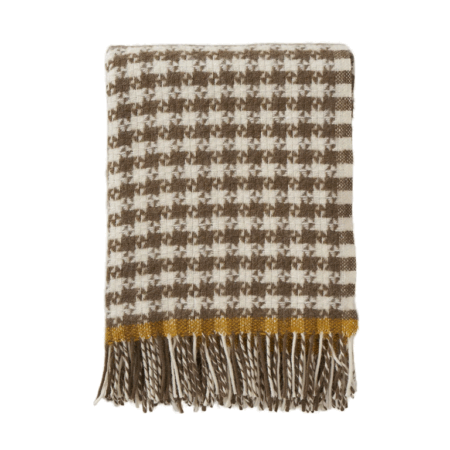 Klippan Throw - Dogstooth Mud and Mustard