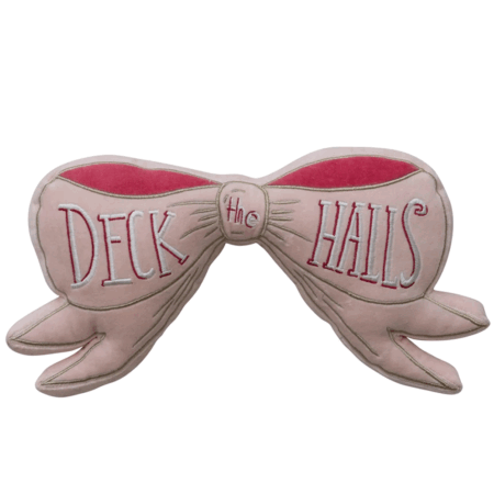 Creative Co-op Pillow - Bow Shaped Deck The Halls