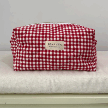 Siena Vida Self Care Pouch Large - Red Gingham