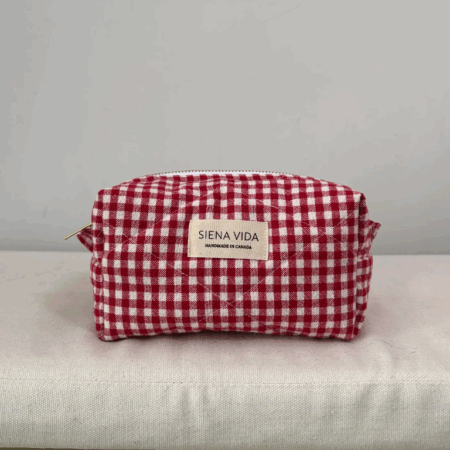 Siena Vida Self Care Pouch Small - Red Gingham