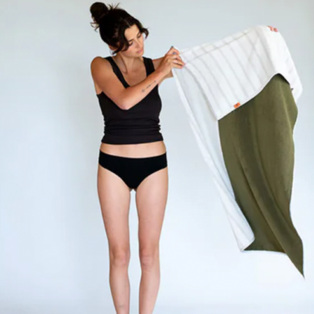 Typical Bath Towel - Two Tone Ceramic Clay and Moss Green