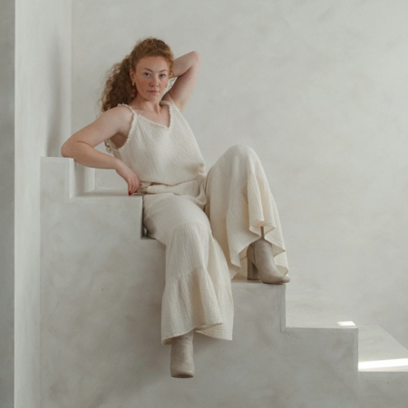 Pokoloko Crinkle Ruffled Pants - Cream