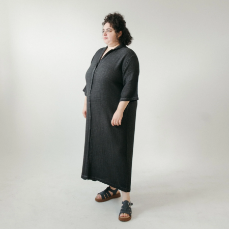 Pokoloko Crinkle Shirt Dress Plus - Black