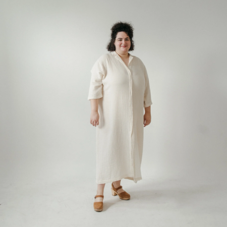 Pokoloko Crinkle Shirt Dress Plus - Cream