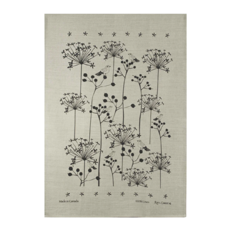 Rain Goose Tea Towel - Berry Bird Black