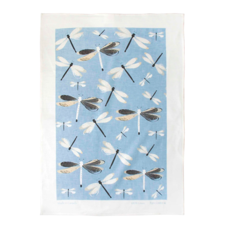 Rain Goose Tea Towel - Dragonfly Blue