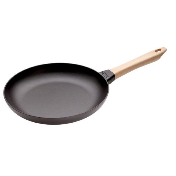 Staub Cast Iron Fry Pan with Wood Handle