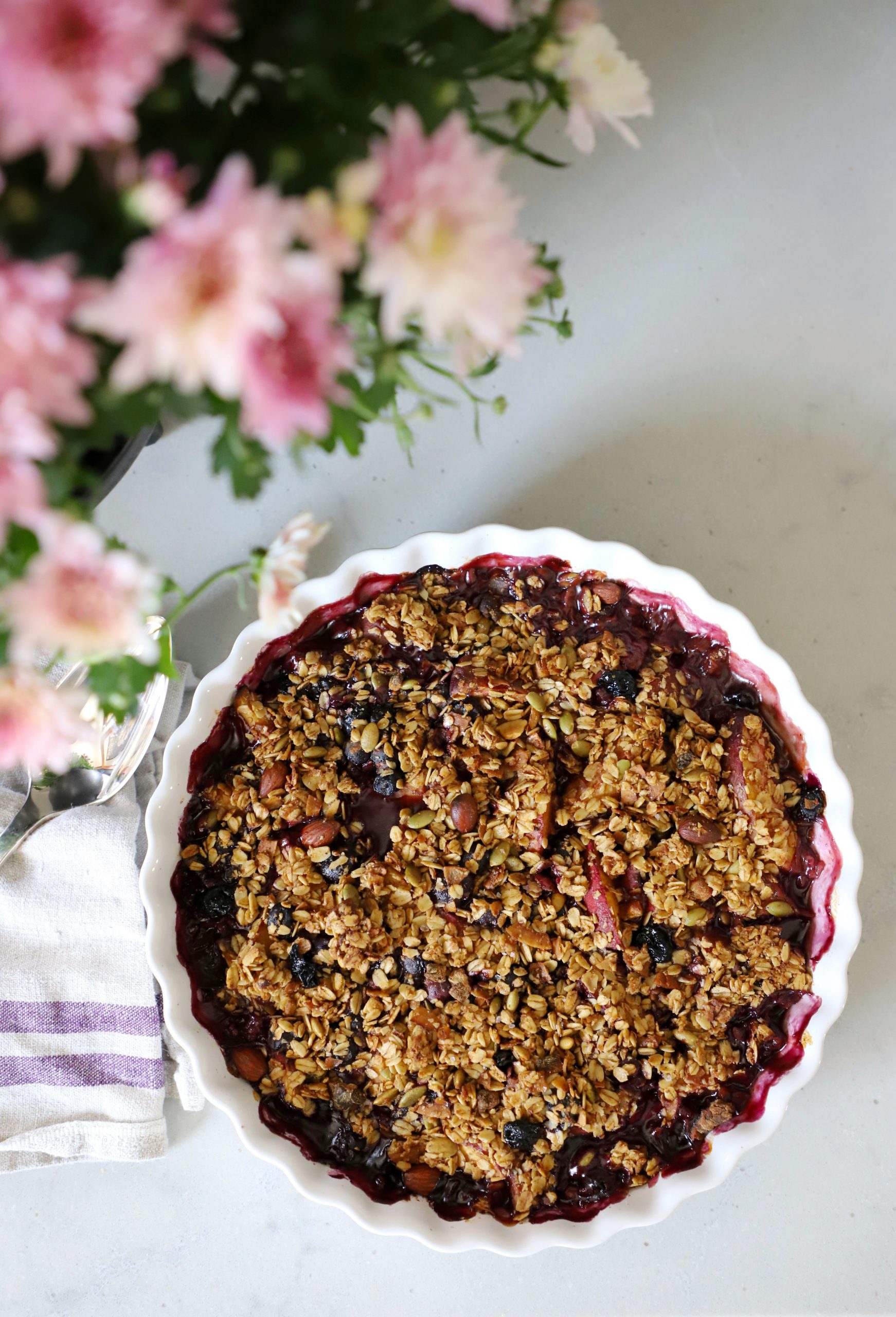 nectarine & blueberry crumble Bradshaws