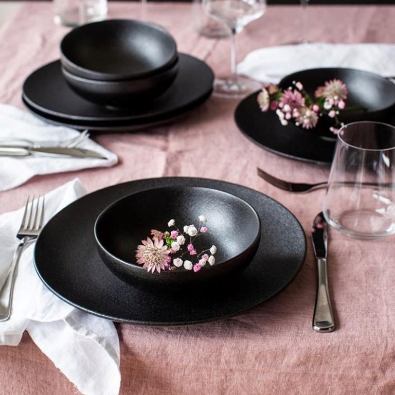 Caviar Black Coupe Plate | Bradshaws and Kitchen Detail