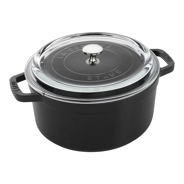 STAUB Cast Iron Round Cocotte – 4 Qt. with Glass Lid | Bradshaws and ...