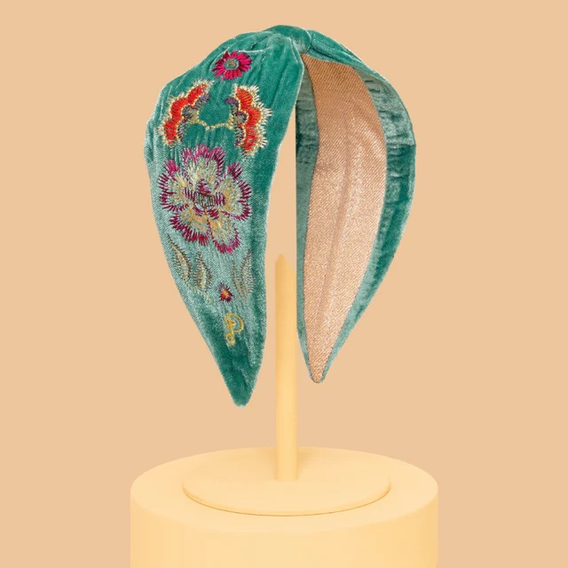 Powder Design Headband Velvet Floral Symmetry Bradshaws and Kitchen