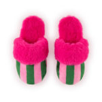 Shiraleah Felicity Slippers - Pink and Green Stripe