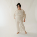 Pokoloko Crinkle Palazzo Pants Plus - Cream - Image 3