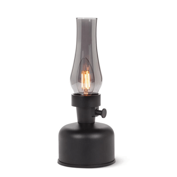 Abbott LED Lamp Lantern with Chimney - Black Lustre