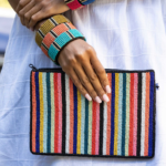 Ink&Alloy Annabella Multi-Stripe Beaded Clutch