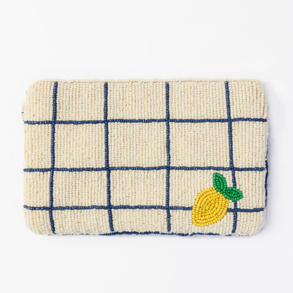 Ink&Alloy Leila Seed Bead Clutch With Strap - Lemons - Image 3