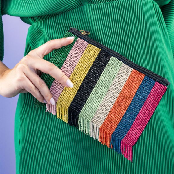 Ink&Alloy Margaret Beaded Striped Clutch - Image 2